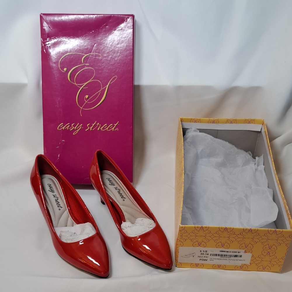 Easy Street Women's Vibrant Red Heels
